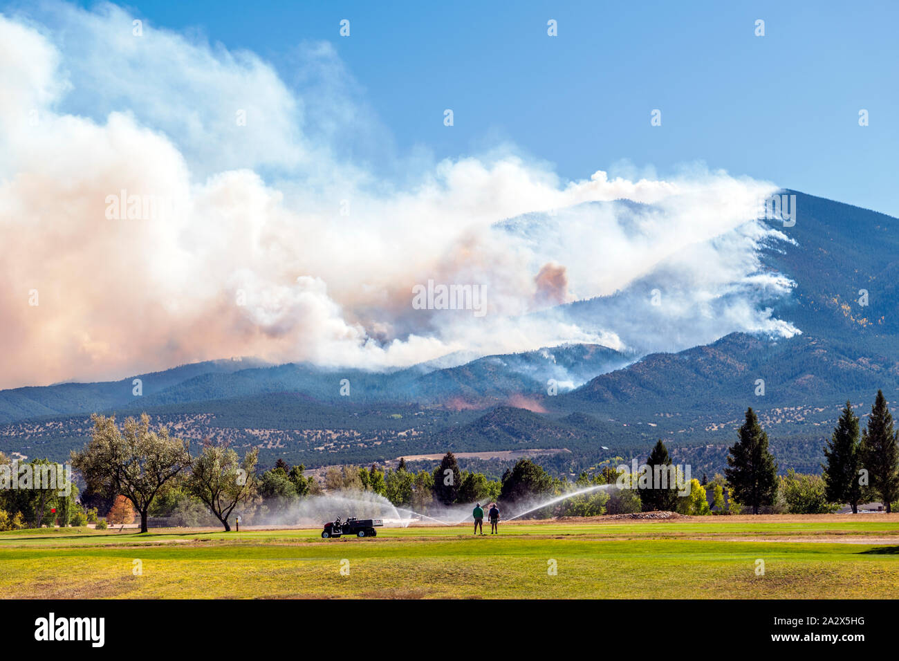 Decker incendie de forêt sur la montagne méthodiste ; Arkansas River Valley, Colorado ; USA ; Salida Banque D'Images