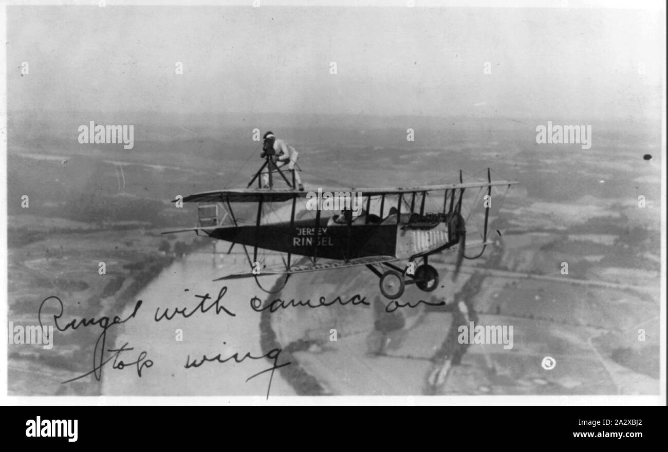 Ringel avec appareil photo sur wing Banque D'Images