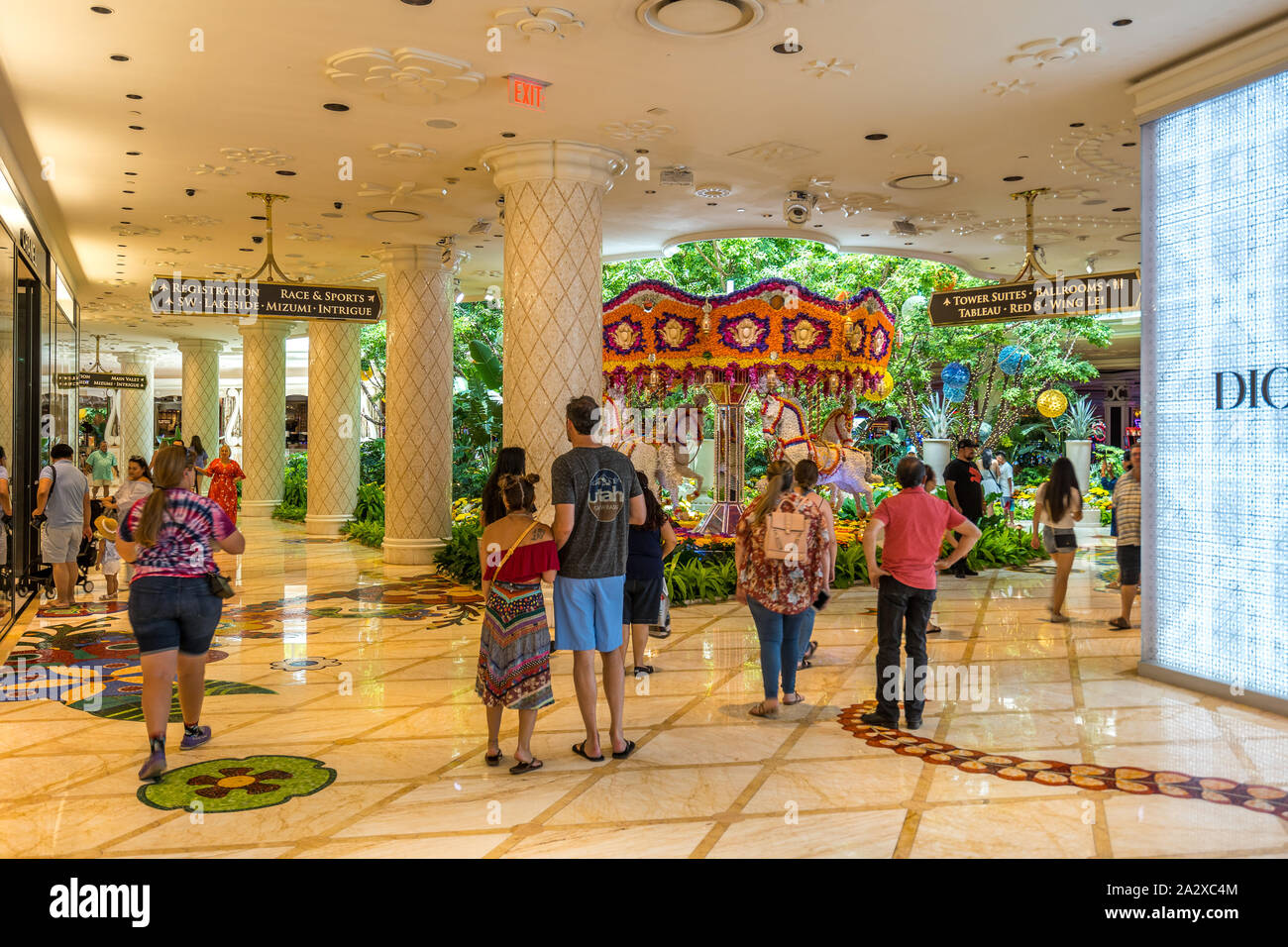 Las Vegas, Nevada, USA - Allée Verte à l'intérieur de l'hôtel Wynn Banque D'Images
