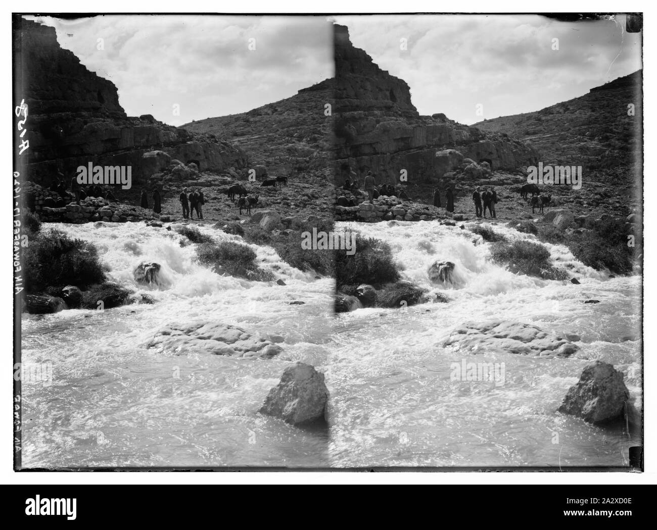 Route de Jéricho, la Jordanie, etc. Ain Fowar, source du Kerith. Banque D'Images