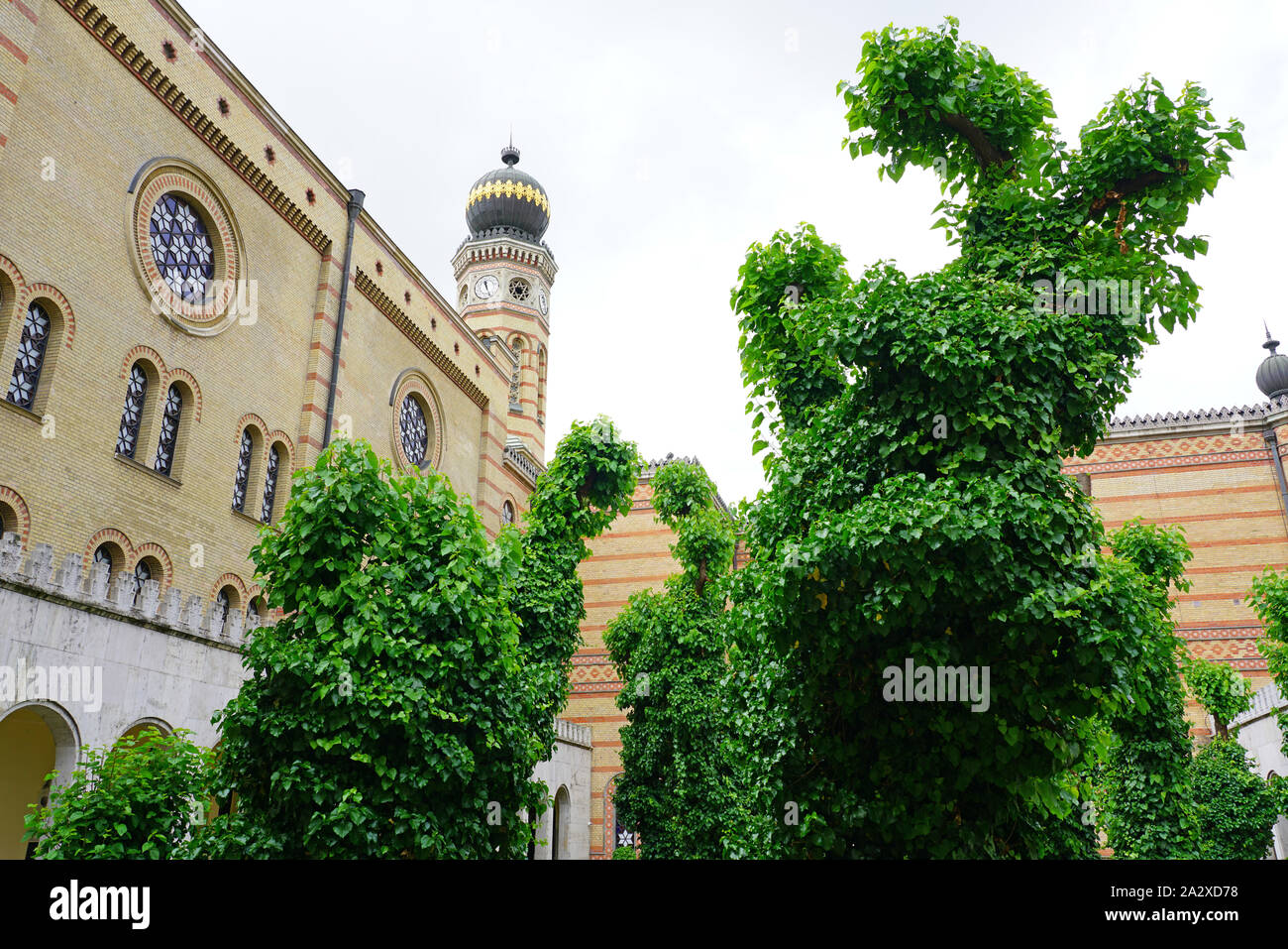 BUDAPEST, HONGRIE -27 mai 2019- Vue de la rue Dohány grande synagogue (synagogue) Tabakgasse au centre-ville de Budapest, Hongrie. C'est la lar Banque D'Images