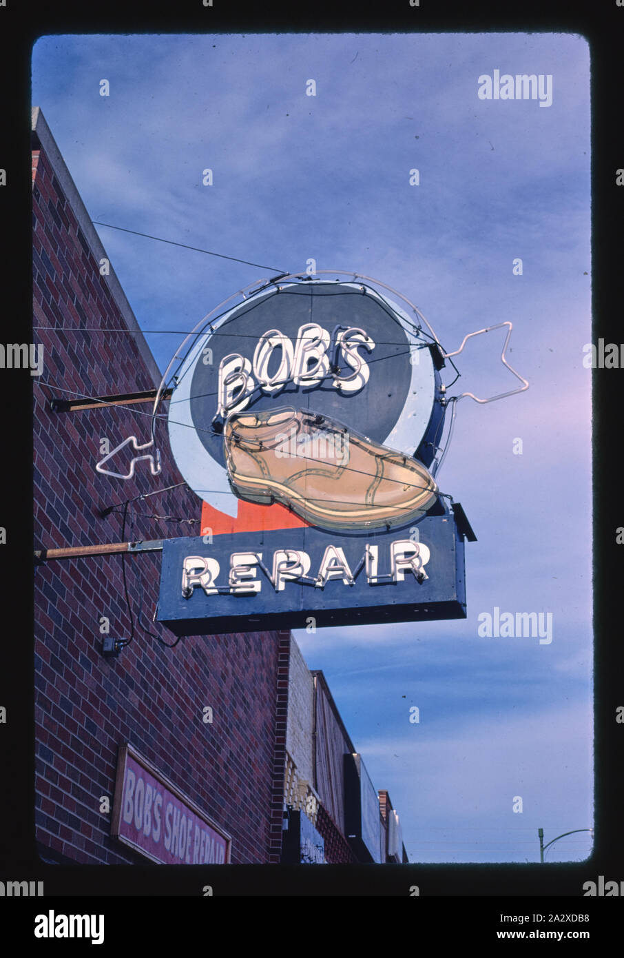 Rob's Shoe Repair signe, Main Street, Rapid City (Dakota du Sud) Banque D'Images