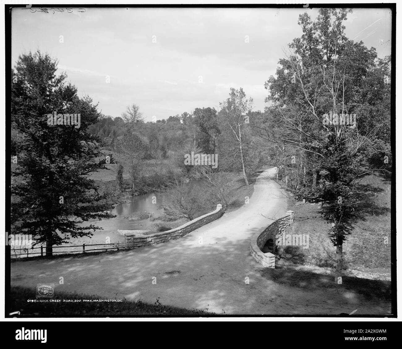 Rock Creek Road, Zoo Park, Washington, D.C. ; Rock Creek Road, Zoo Park, Washington, D.C. ; Banque D'Images