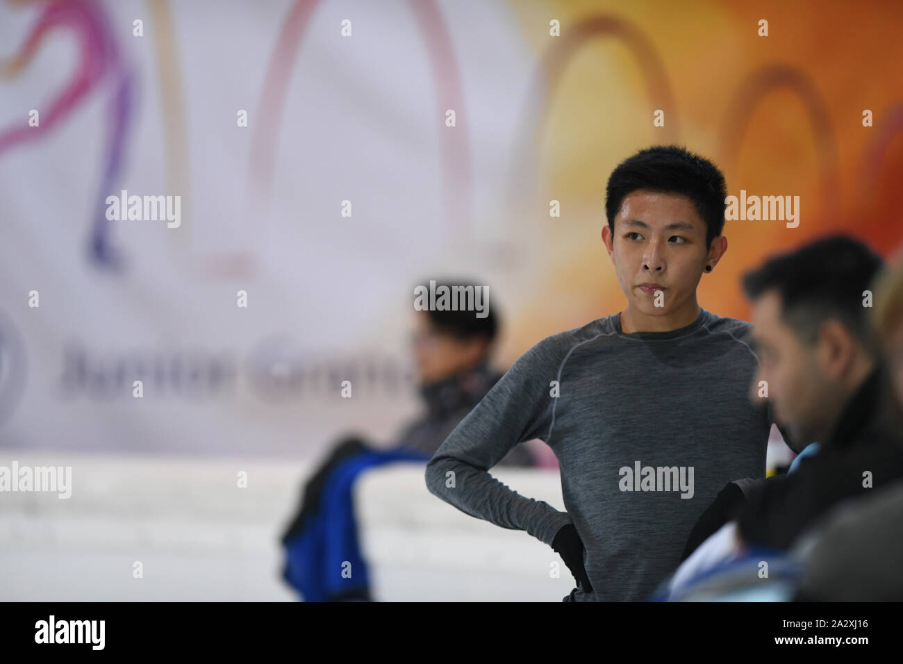 Naoki MA, de Hong Kong, au cours de la formation session au circuit Junior Grand Prix de 2019, à Wurth Arena le 02 octobre 2019 à Termeno/Neumarkt, en Italie. Credit : Raniero Corbelletti/AFLO/Alamy Live News Banque D'Images