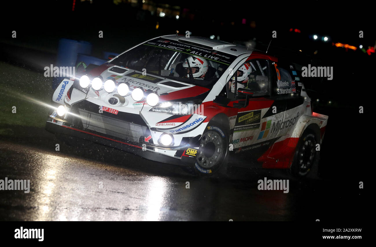 La Grande Bretagne est plus doux et Sebastian Kris Marshall dans la Toyota Yaris WRC au cours de la première journée du Wales Rally GB en circuit Oulton Park, Chester. PA Photo. Photo date : Jeudi 3 octobre 2019. Voir PA histoire Rallye AUTO. Crédit photo doit se lire : Bradley Collyer/PA Wire Banque D'Images