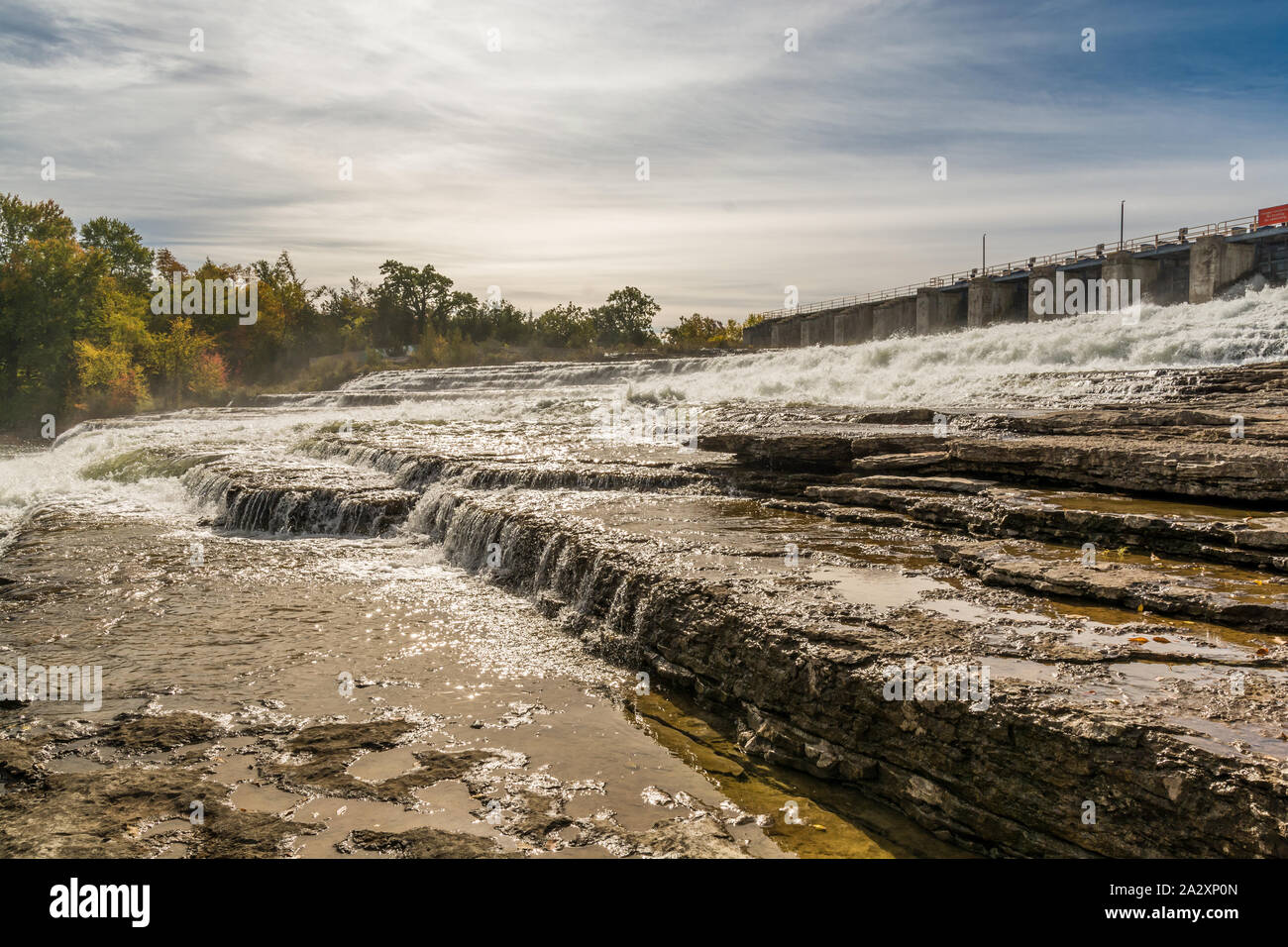 Zone de conservation de Cordova et de Healey Falls Algonquin Highlands Havelock Ontario Le Canada en automne Banque D'Images