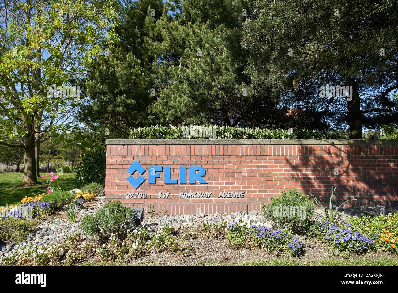 Wilsonville, Oregon - Apr 28, 2019 : le signe de FLIR FLIR Systems à l'Administration centrale. Banque D'Images