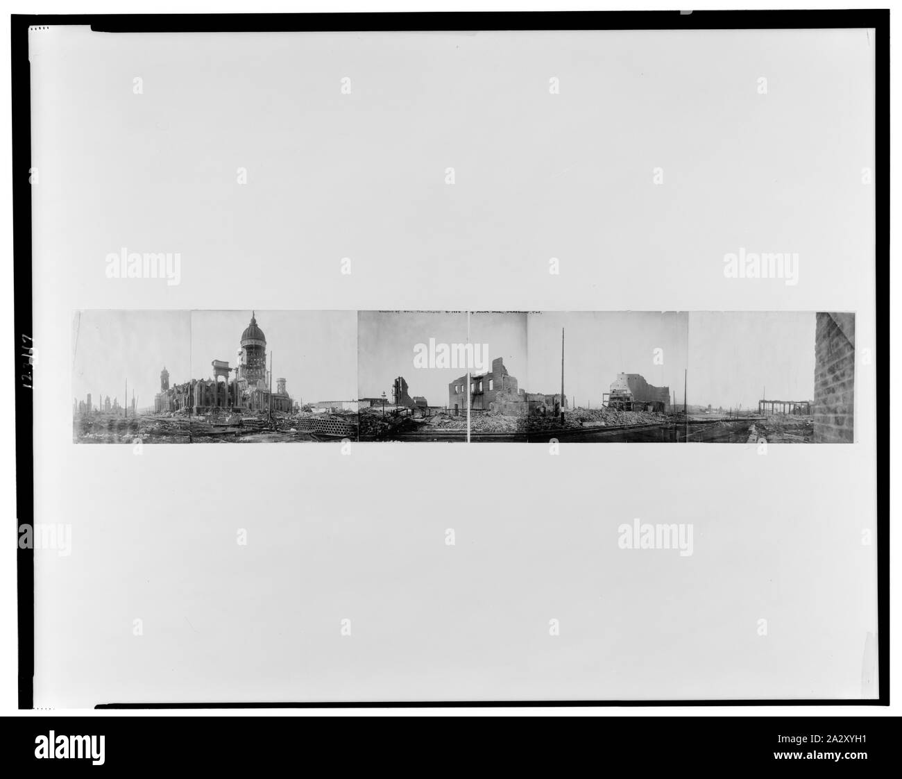 Ruines de San Francisco à partir du site de la Mechanics' Pavilion ; Banque D'Images