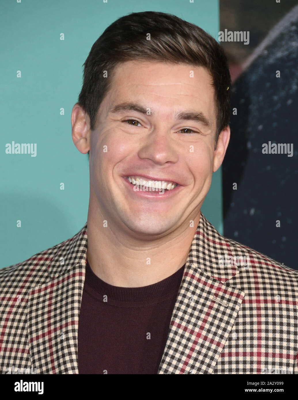 3 octobre 2019, Westwood, Californie, États-Unis : 03 octobre 2019 - Westwood, Californie - Adam Devine. Première de ''Jexi'' Los Angeles au Fox Bruin Theater. Crédit photo : Birdie Thompson/AdMedia Banque D'Images