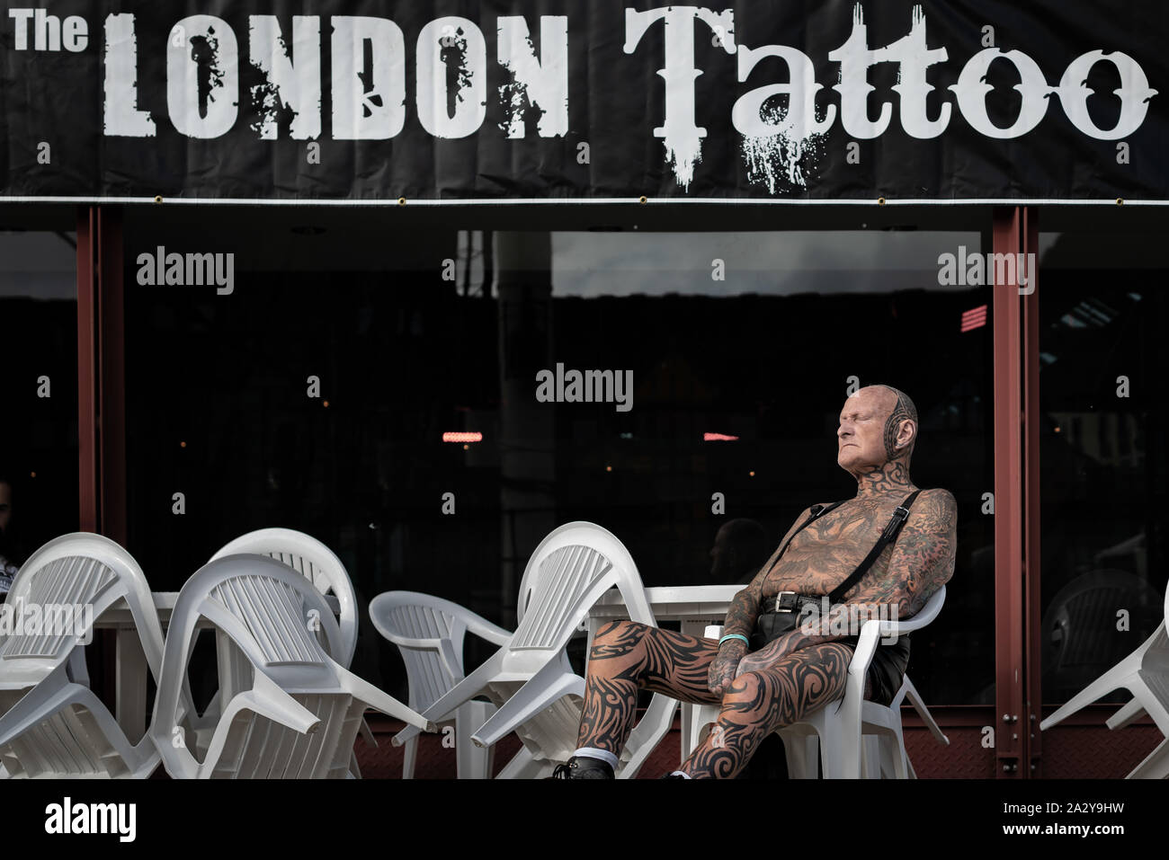 15e Convention de Tatouage à Londres International Tobacco Dock. L'un des plus prestigieux body art conventions dans le monde entier. Londres, Royaume-Uni. Banque D'Images