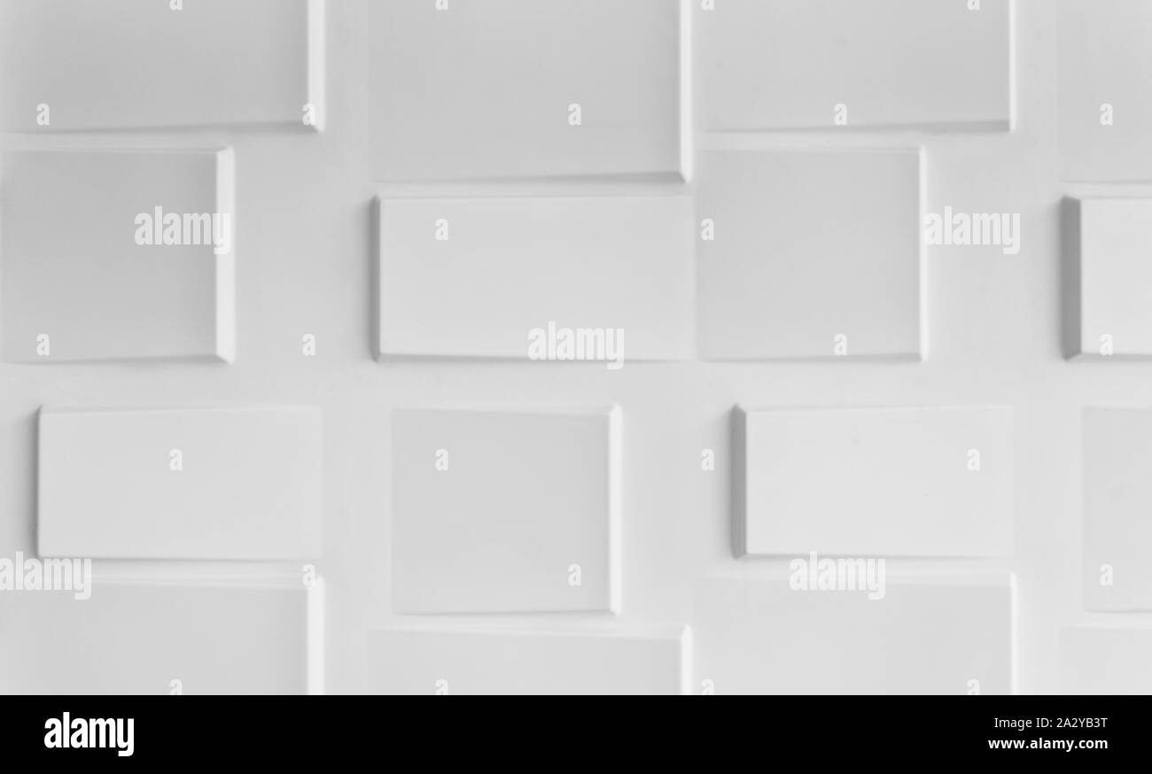 Modèle de forme carré blanc 3D avec mur de béton de pente de la mise en page. Résumé et fond papier peint. Banque D'Images
