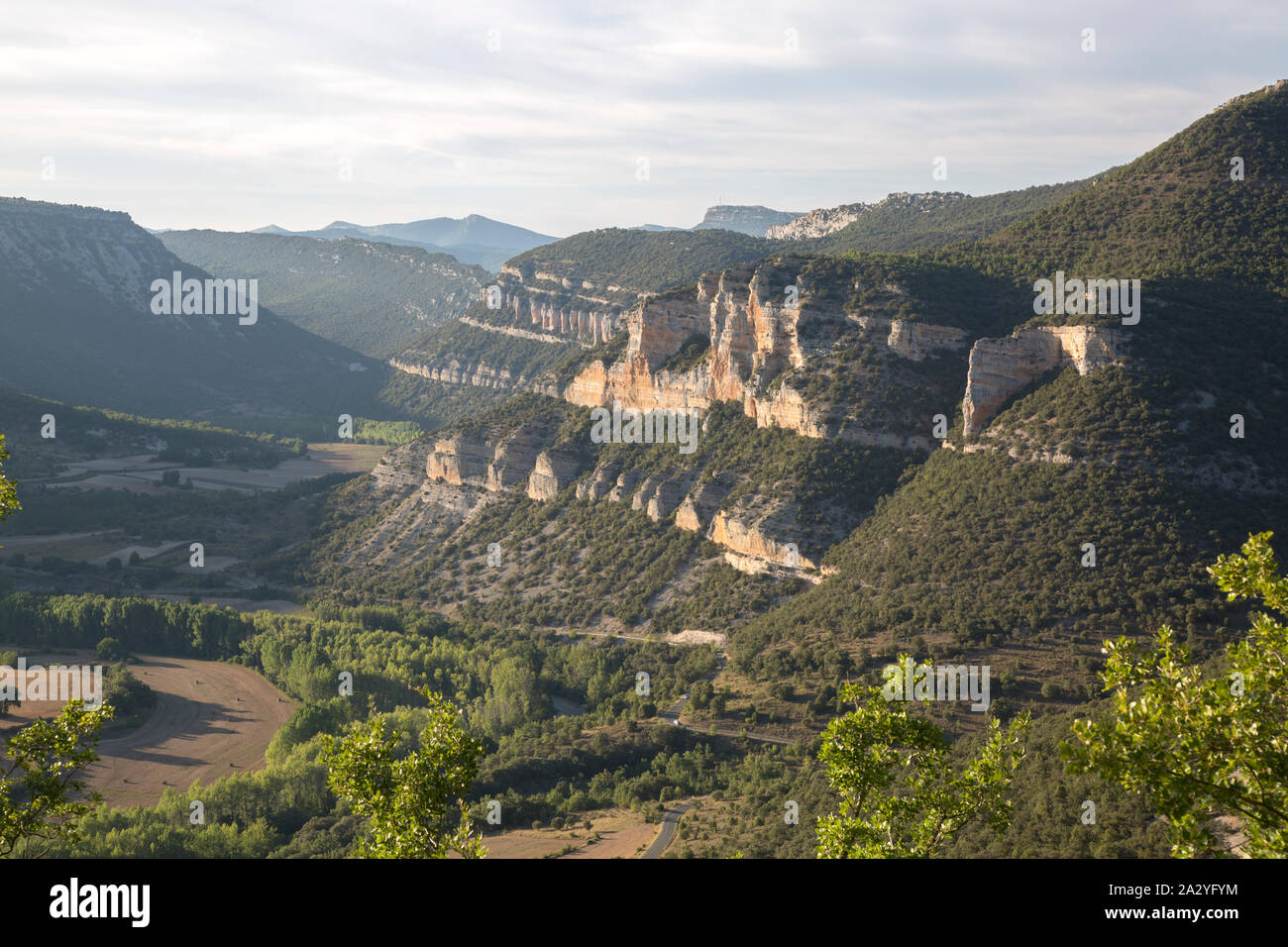 Paysages à Pesquera de Ebro, Burgos, Espagne Banque D'Images