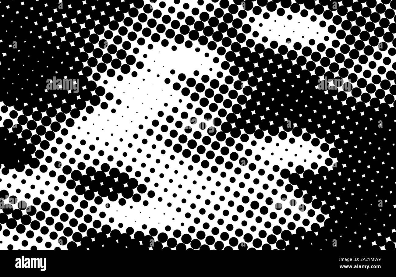 Large noir et blanc monochrome présentation points de trame illustration de  couverture. Les cercles de points de trame Photo Stock - Alamy