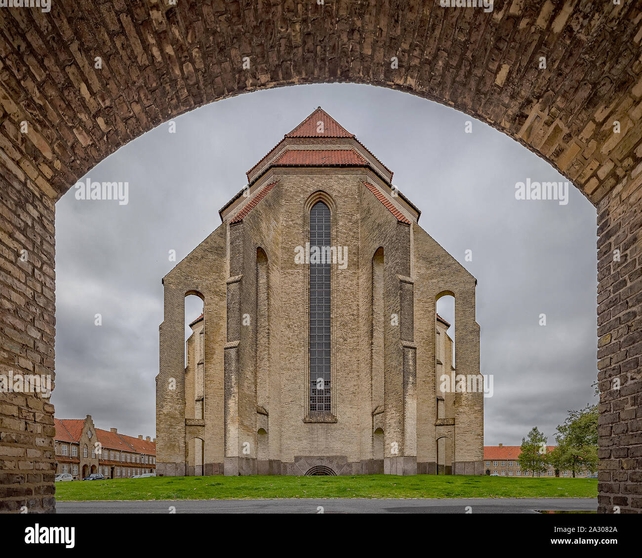 L'église de Grundtvig est situé dans le district de Bispebjerg à Copenhague, Danemark. C'est un rare exemple de l'architecture expressionniste. Banque D'Images