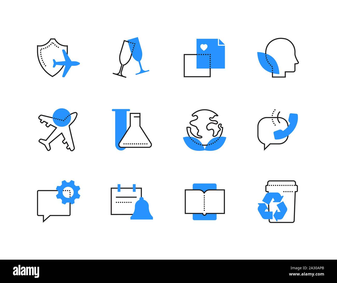 L'écologie et de la communication couleur ligne icons set Illustration de Vecteur L'écologie et de la communication couleur ligne icons set Illustration de Vecteur