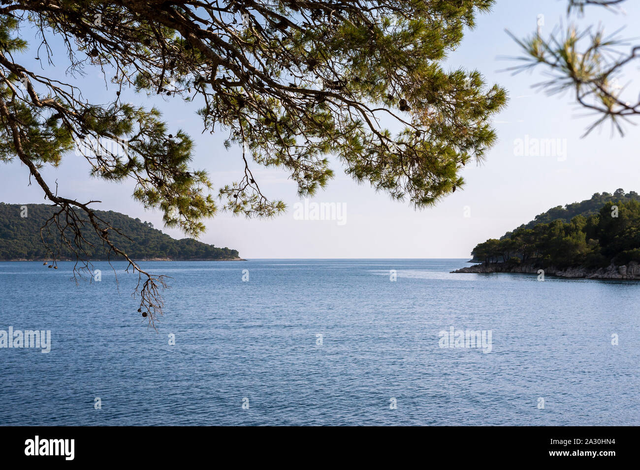L'abri et magnifique baie de Velji Lago, Lastovo, Dubrovnik-Neretva, Croatie Banque D'Images
