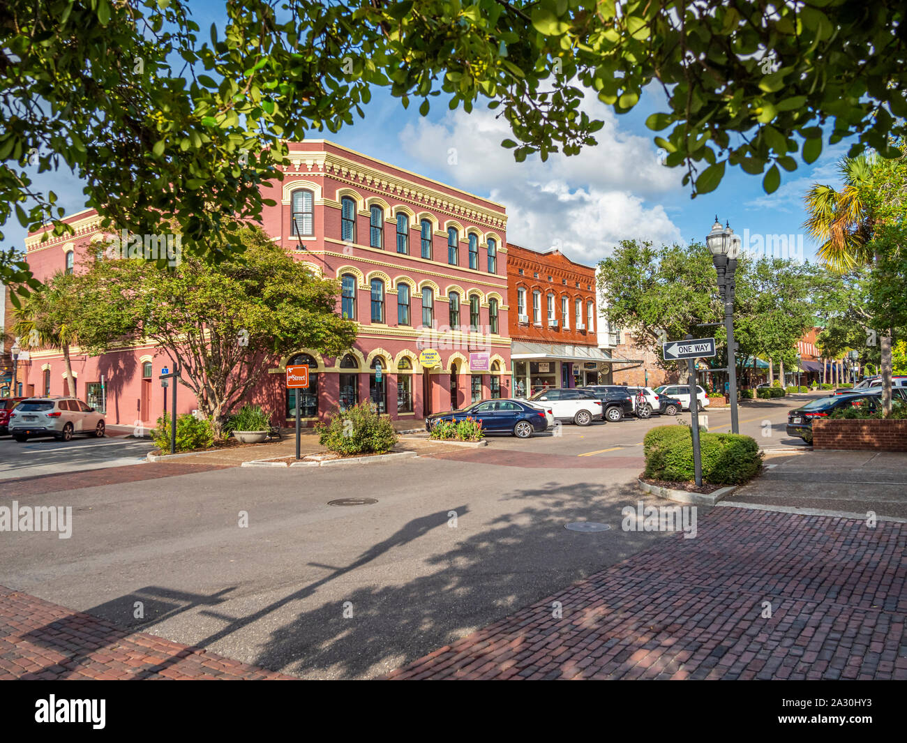 Rue centre à Fernandina Beach à Amelia Island en Floride aux États-Unis Banque D'Images