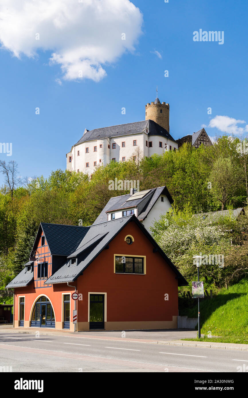 Château Scharfenstein en Saxe Banque D'Images