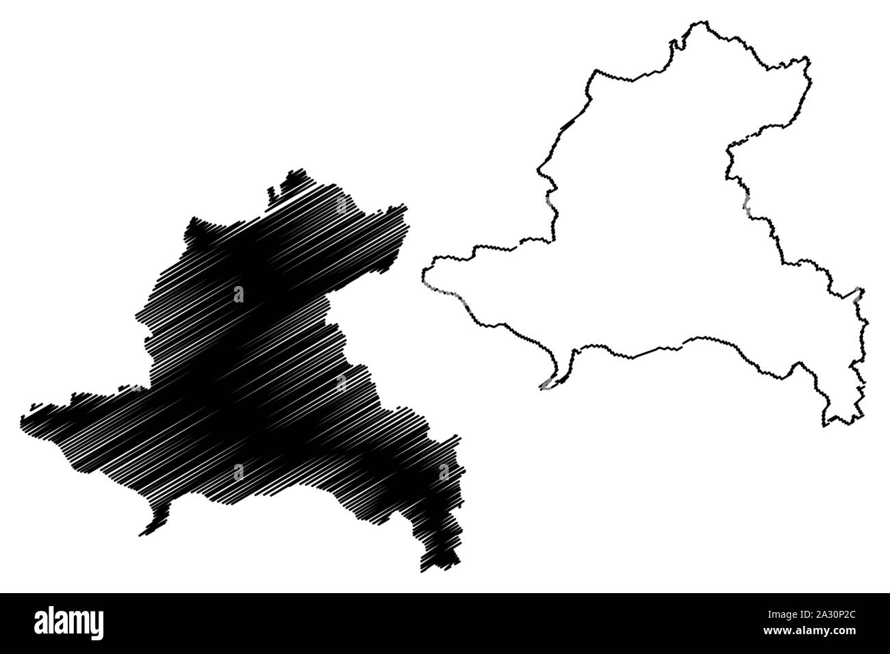 La province de Sekong (République démocratique populaire du Laos, Muang Lao, Provinces du Laos) map vector illustration, scribble sketch carte Xekong Illustration de Vecteur