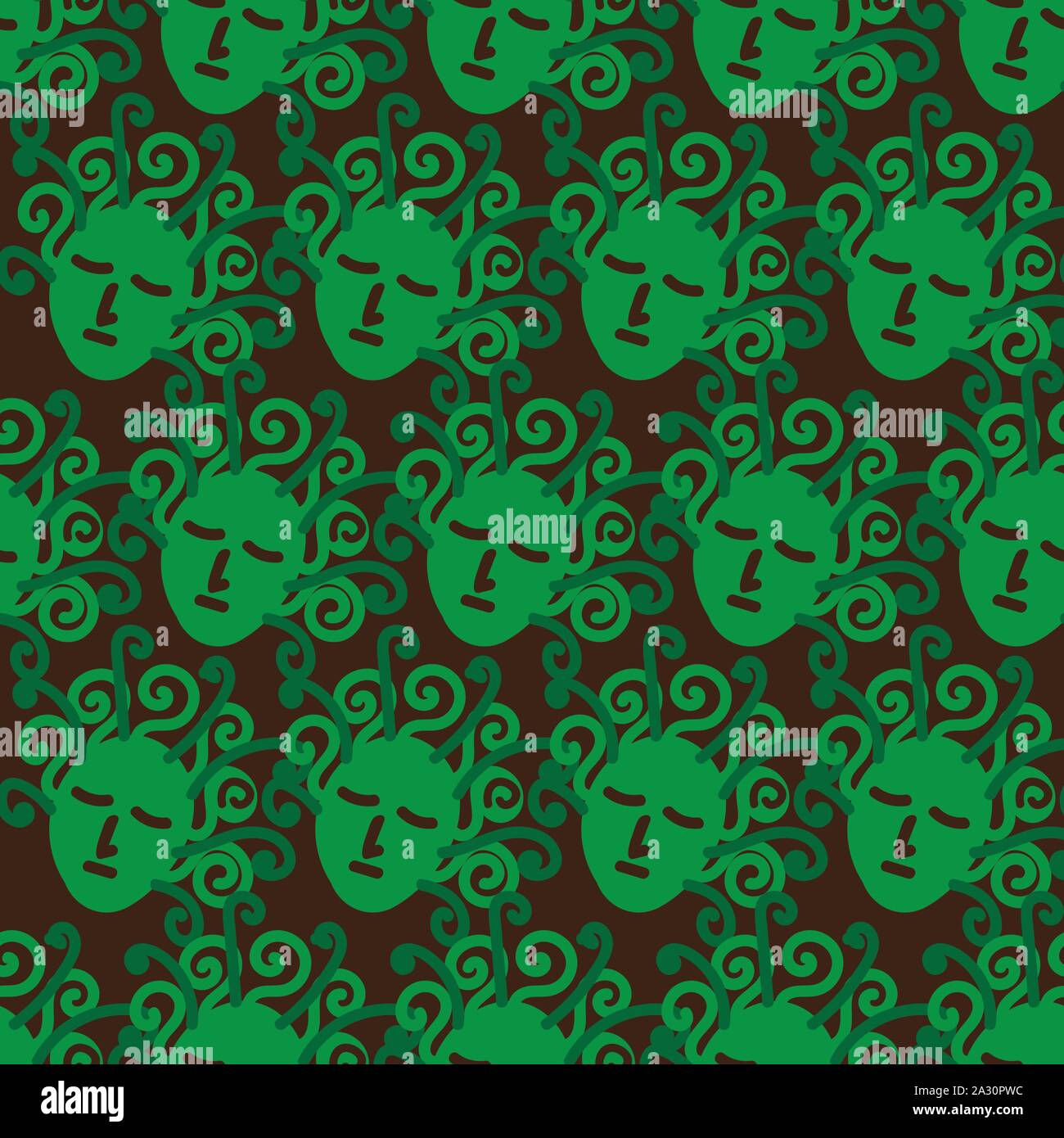 Modèle vectoriel continu avec couchage vert medusa headson un fond sombre Illustration de Vecteur
