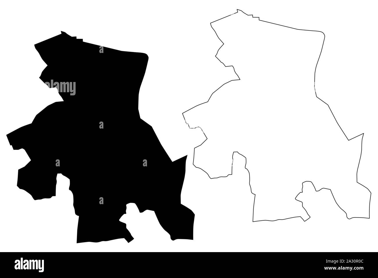 Région de la ville de Osh (République kirghize, Kirghizie, régions du Kirghizistan) map vector illustration, scribble sketch carte SST Illustration de Vecteur