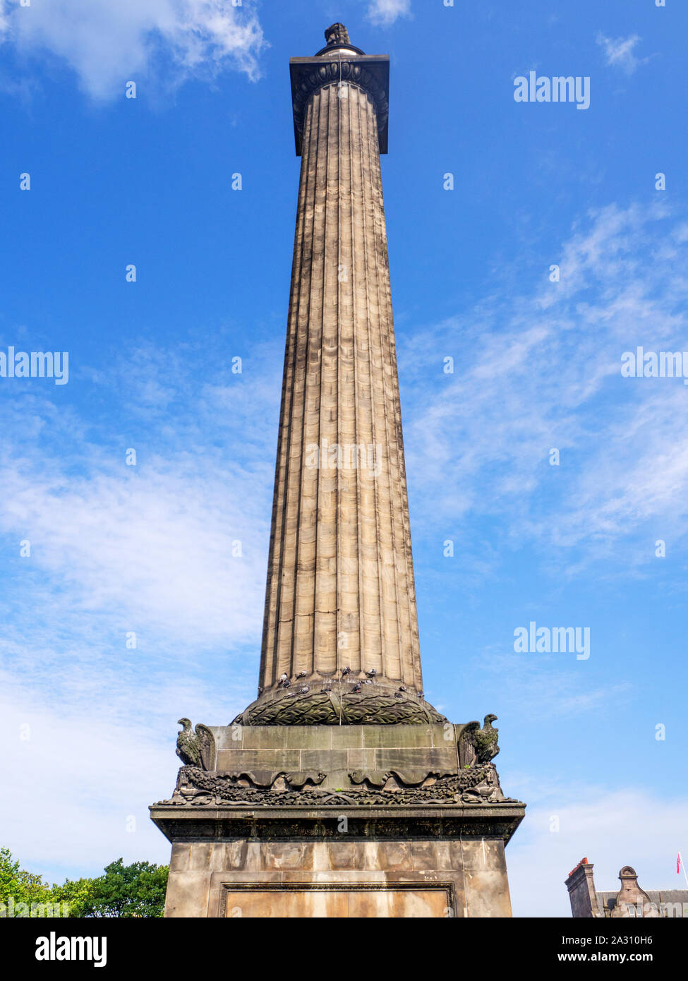 La colonne cannelée du Melville Monument à St Andrews Square Edinburgh Scotland Banque D'Images
