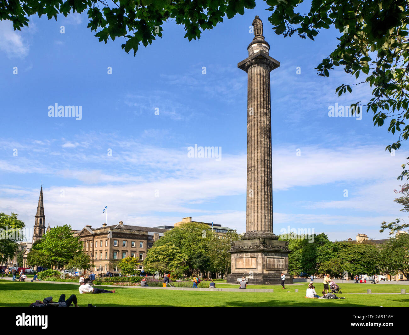 La colonne cannelée du Melville Monument à St Andrews Square Edinburgh Scotland Banque D'Images