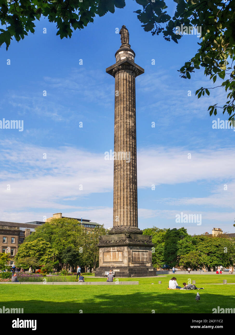 La colonne cannelée du Melville Monument à St Andrews Square Edinburgh Scotland Banque D'Images