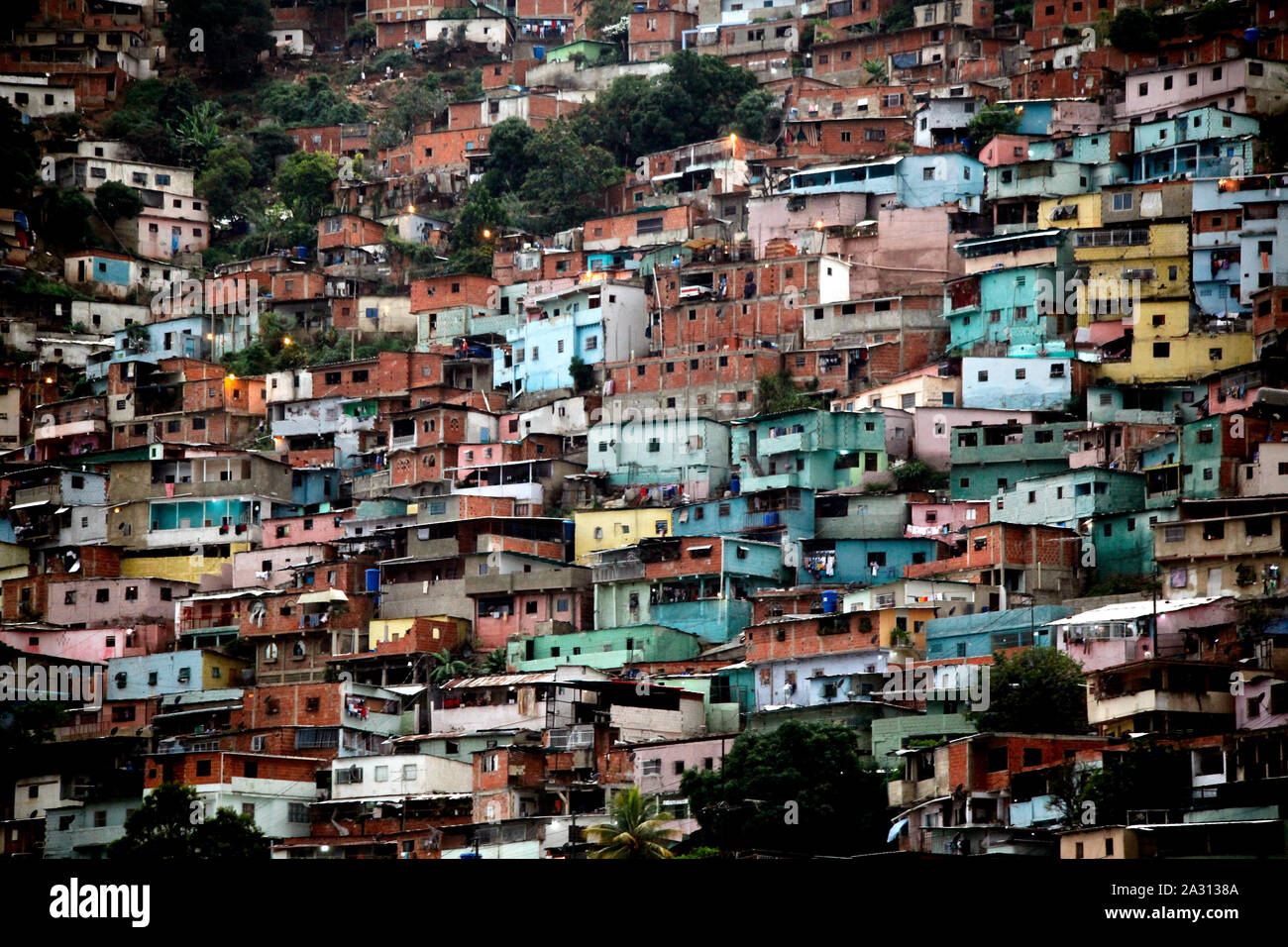 Un quartier Barrio de Caracas. Banque D'Images
