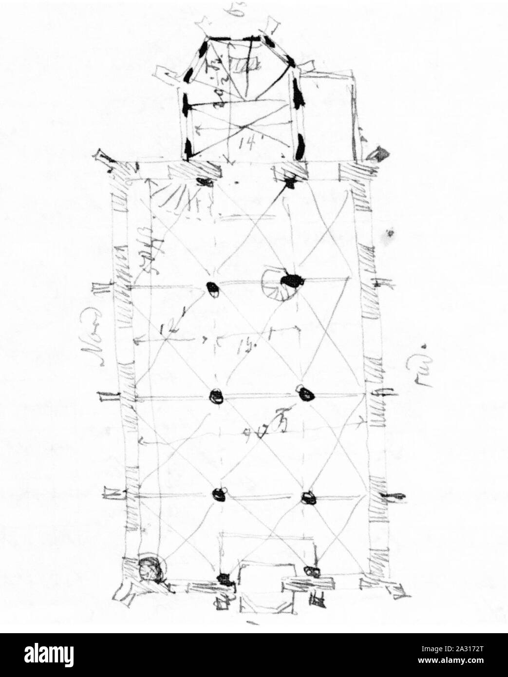 Entwurf Saint Laurentius Grundriss (1882). Banque D'Images