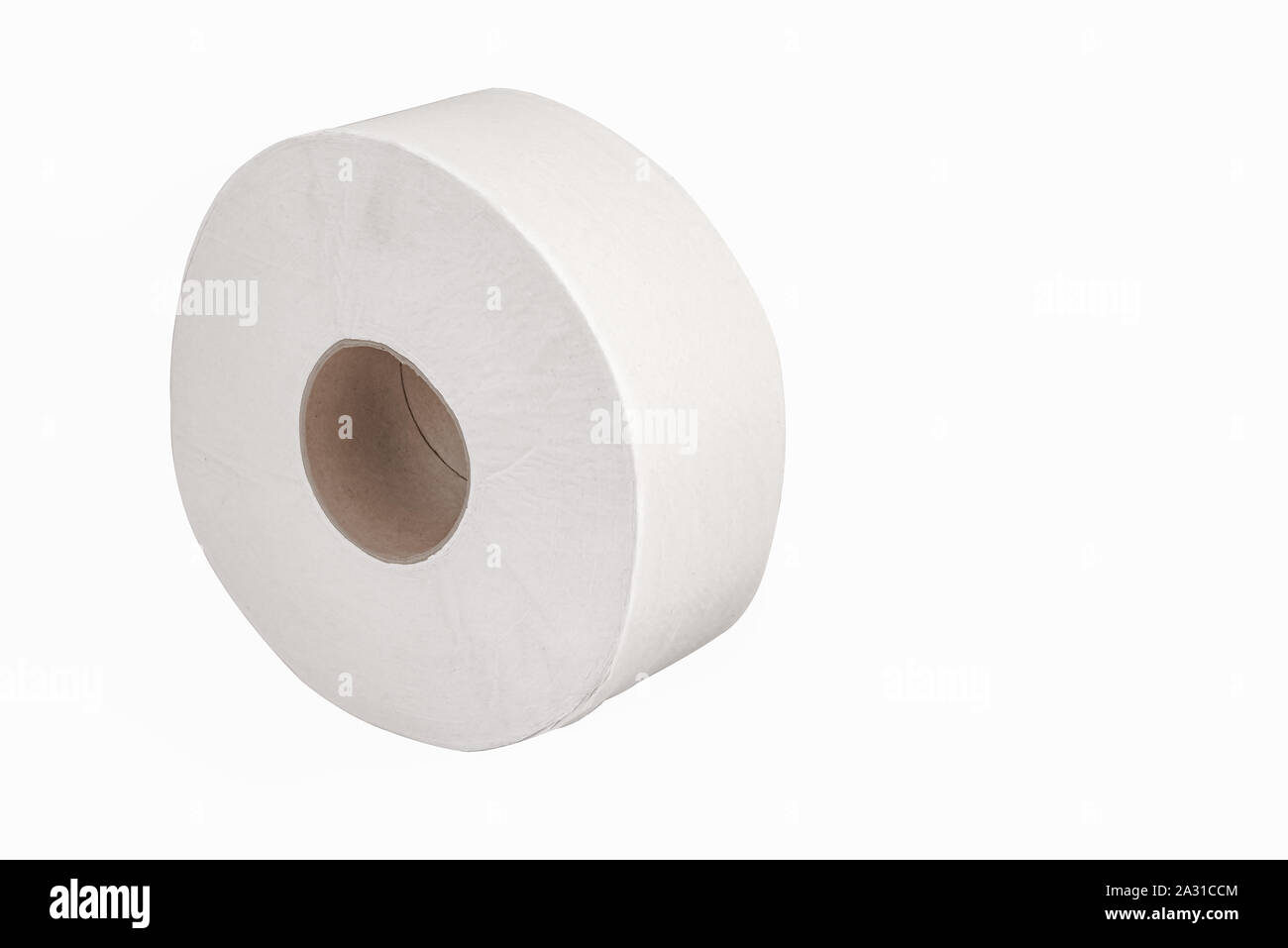 Papier de toilette Jumbo rouleau distributeur de 9 pouces de grand blanc doux ronde plis seul Banque D'Images