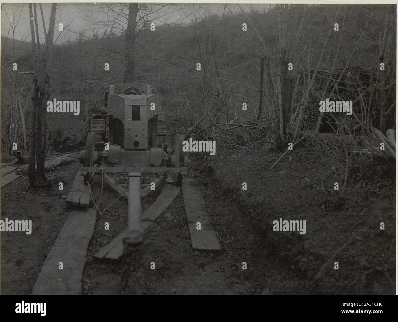 Erbeuteter 15cm Mörser. Podgorahöhe. Anfang Avril. 1918. Banque D'Images