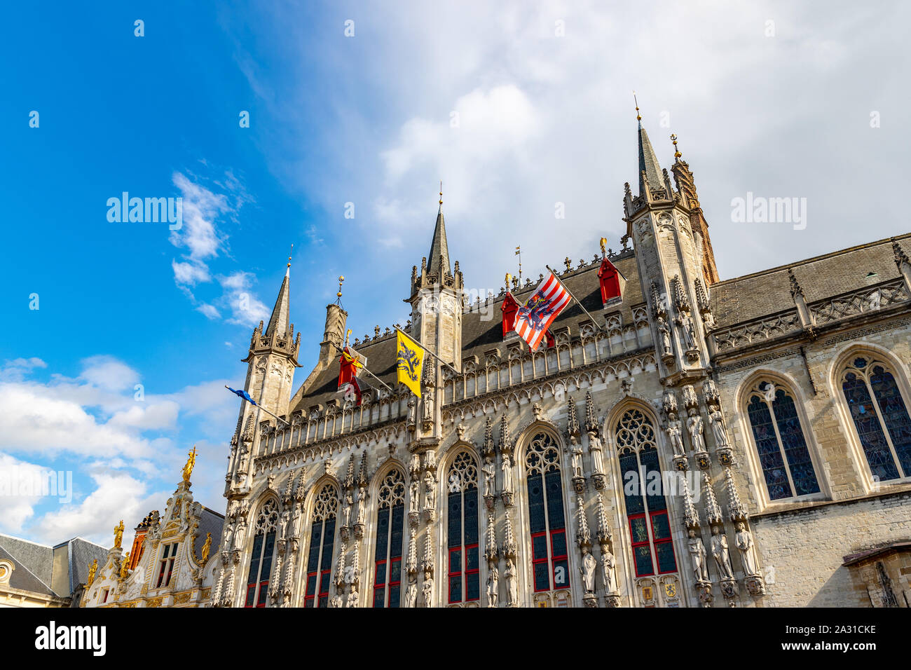 Ypres Halle de la place du marché à Bruges, Belgique Banque D'Images