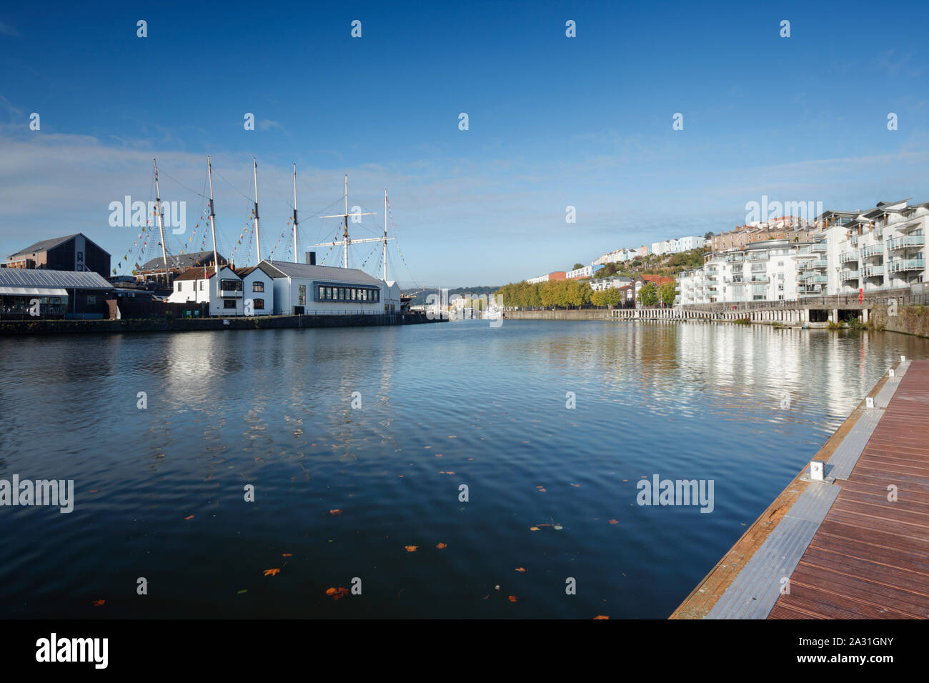 Port flottant de Bristol et le SS Great Britain. Bristol. UK. Aussi indiquant le nouveau Musée est ouvert, Brunel en 2018. Banque D'Images