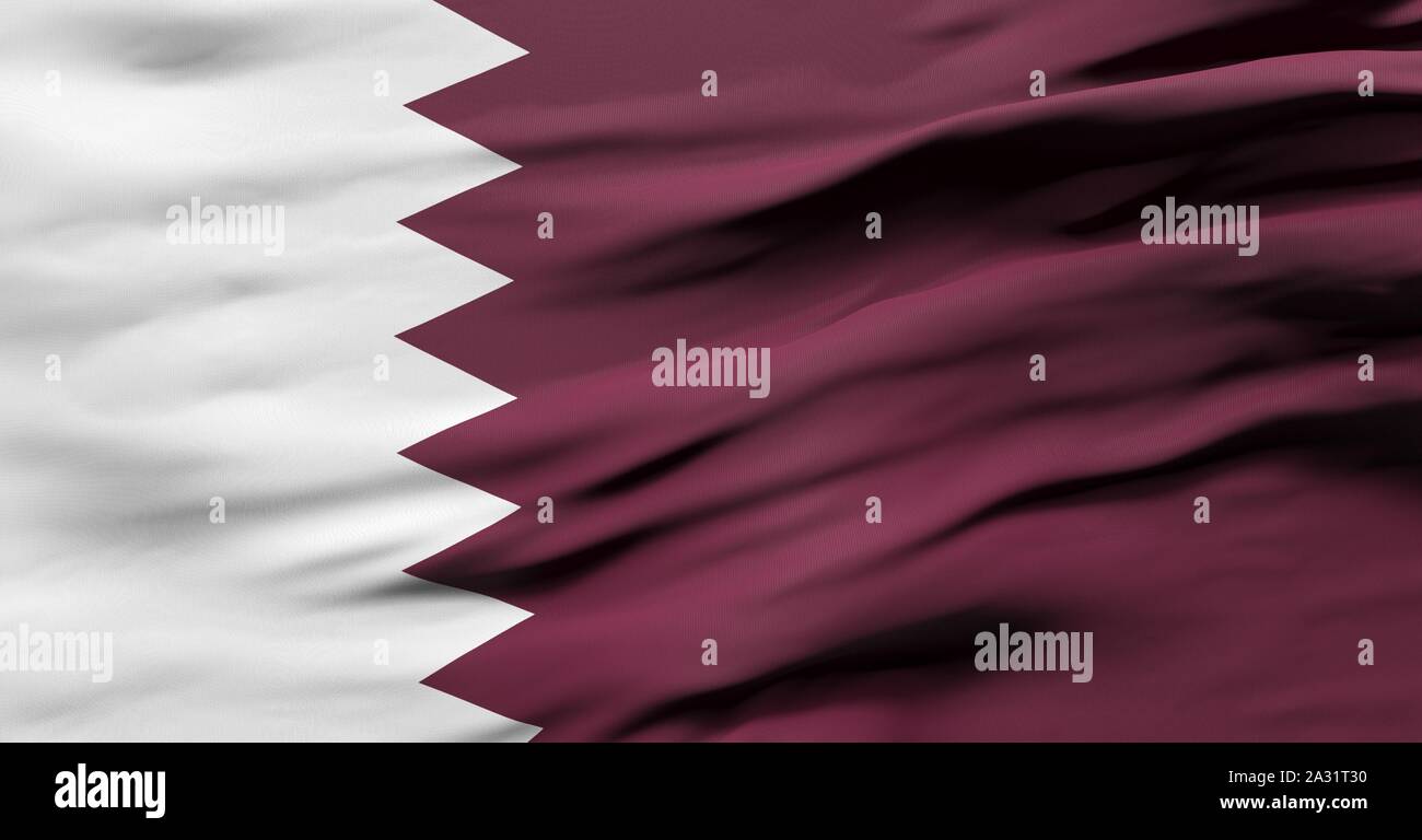 Drapeau du Qatar Banque D'Images