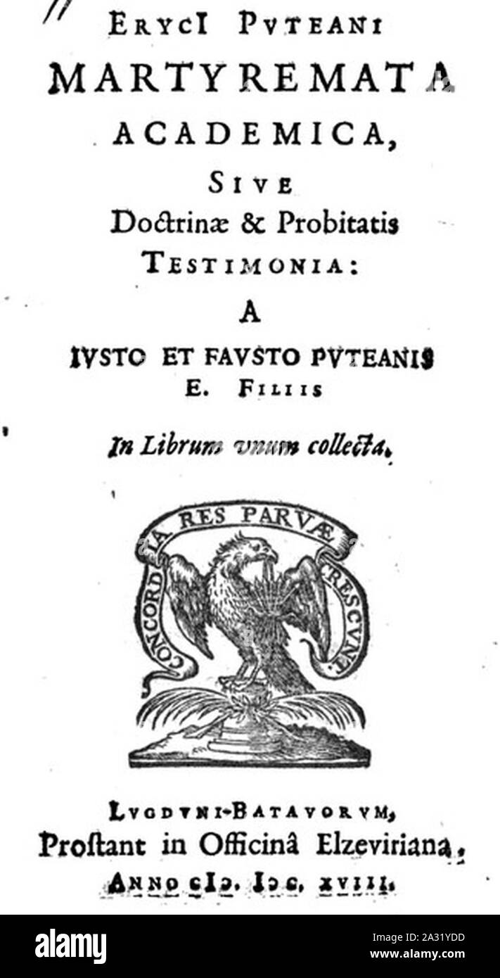 Erycius Puteanus (1574-1646) Martiremata Academica. Banque D'Images