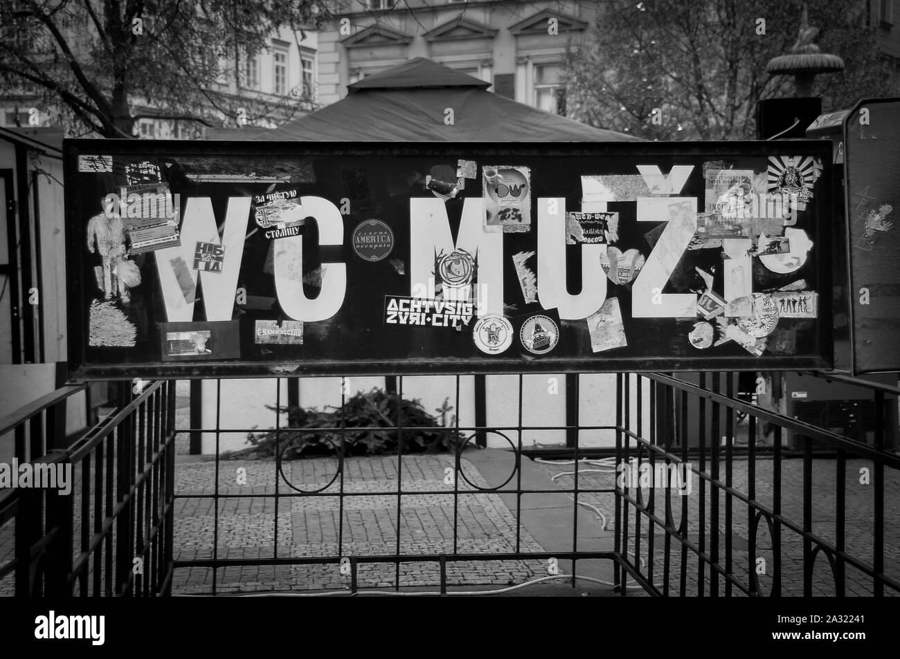 Panneaux à Prague Banque D'Images