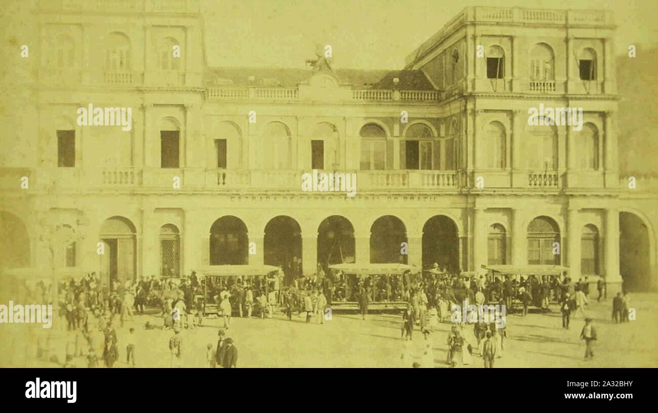 Estação Central Estrada de Ferro Central do Brasil 1870. Banque D'Images