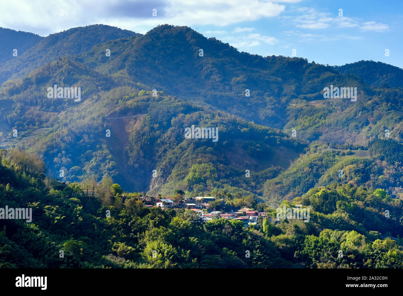 Village d'Tefuye dans la montagne Alishan, Chiayi, Taïwan, l'Asie Banque D'Images