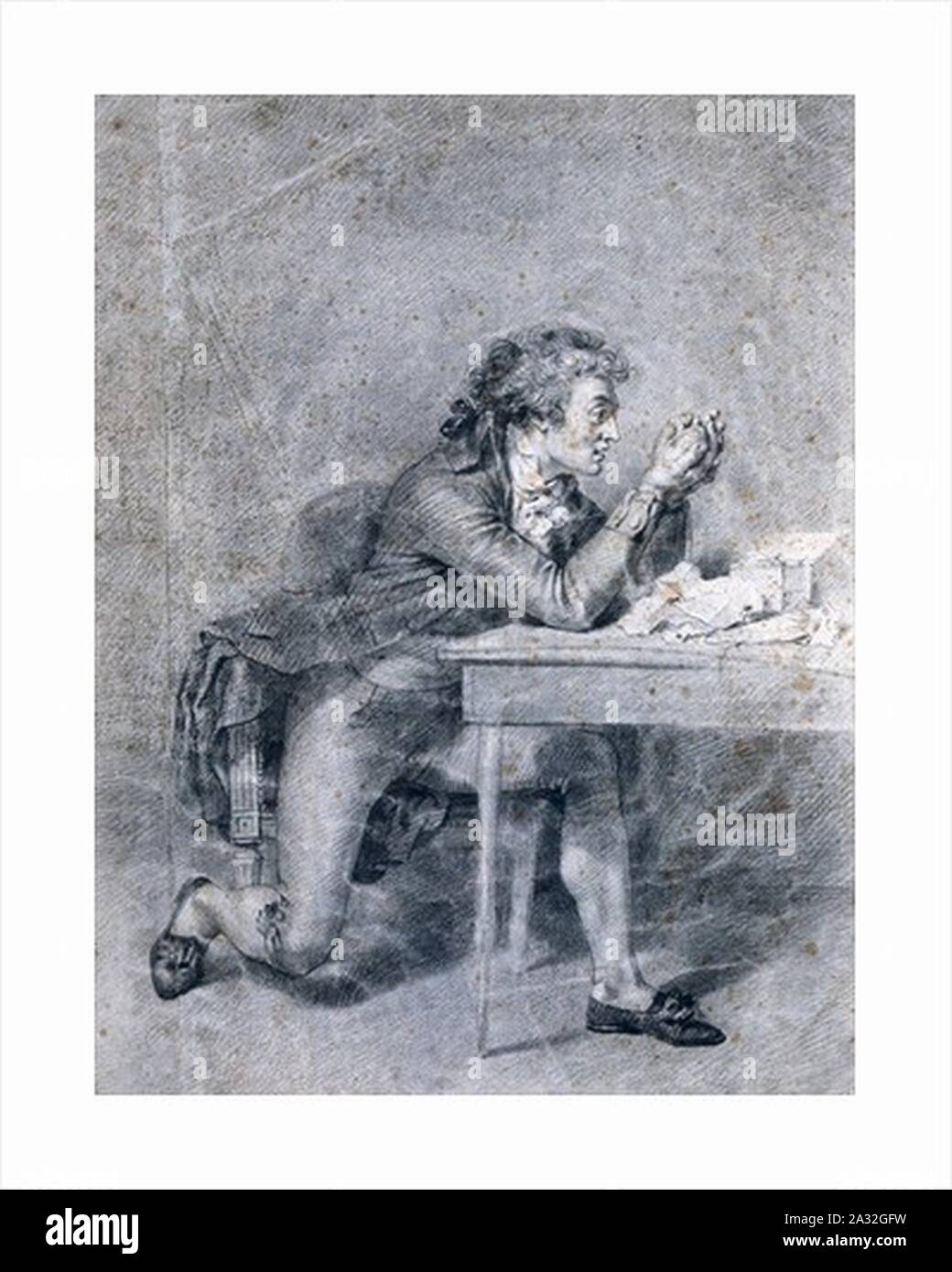 Etienne Charles Leguay - Buzot contemplant portrait de Madame Roland. Banque D'Images