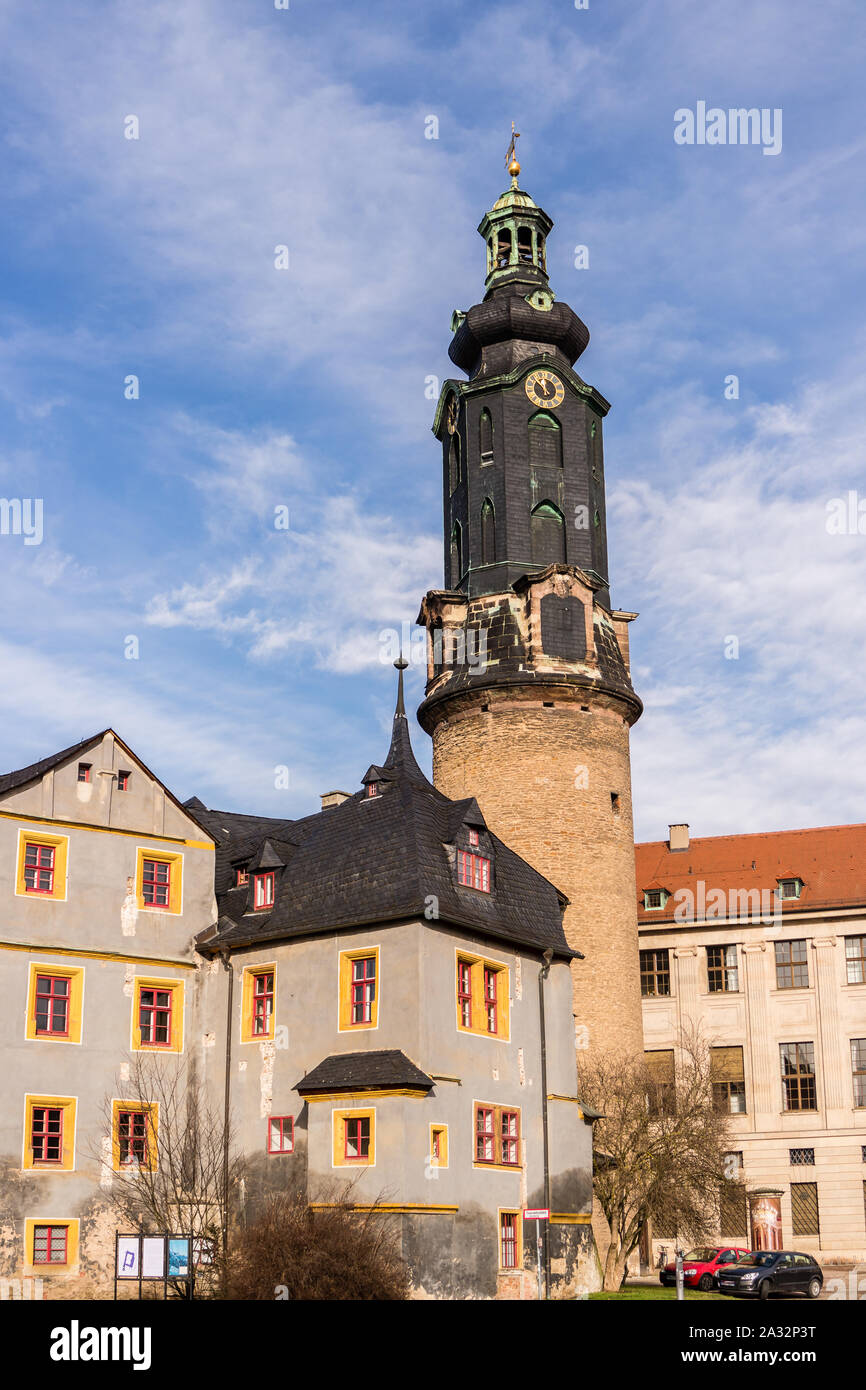 Tour du château de la ville de Weimar Banque D'Images