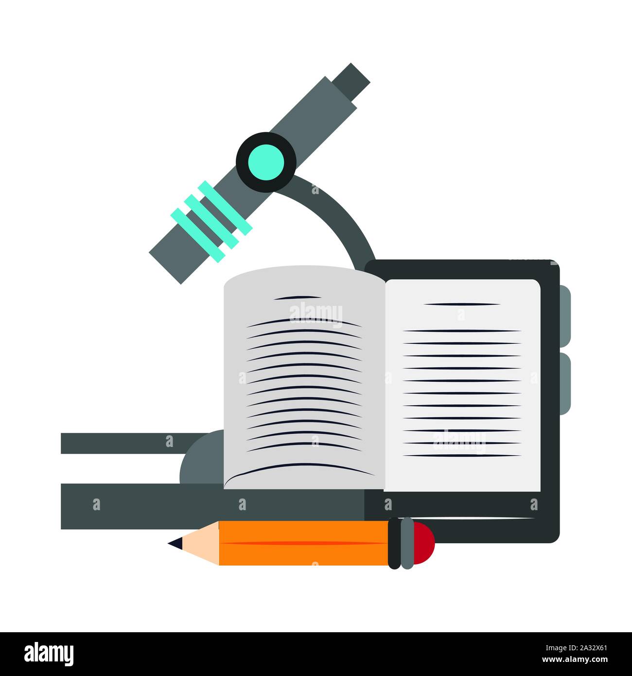 Microscope et design crayon Illustration de Vecteur