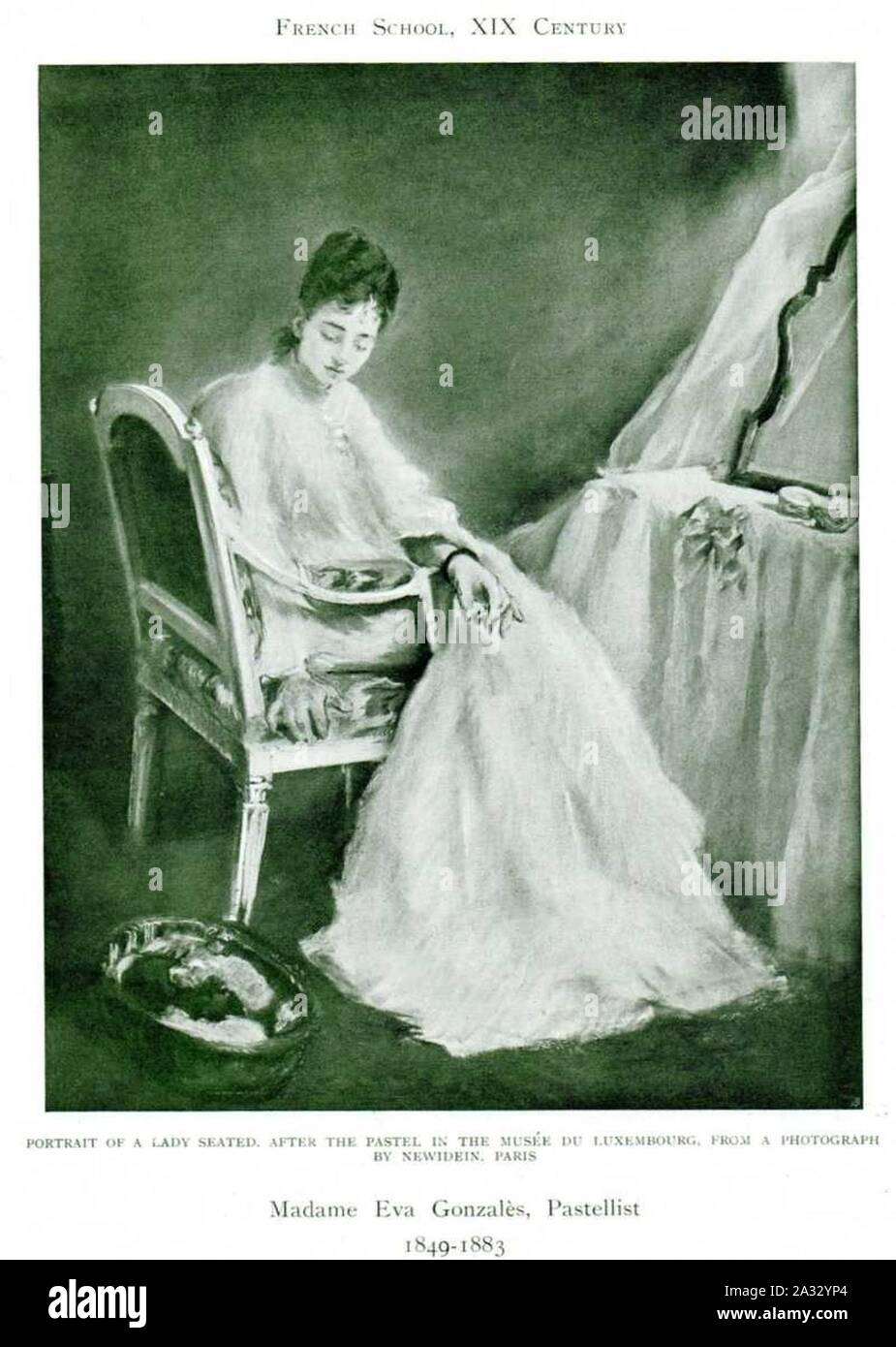 Eva Gonzalès - Portrait d'une dame assise. Banque D'Images