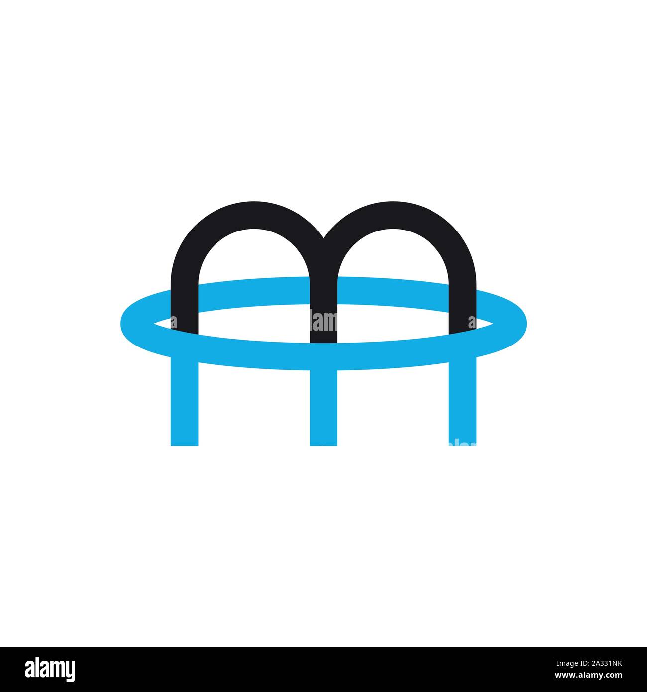 Noir et bleu logo lettre m, icône-vector - Vector Illustration de Vecteur