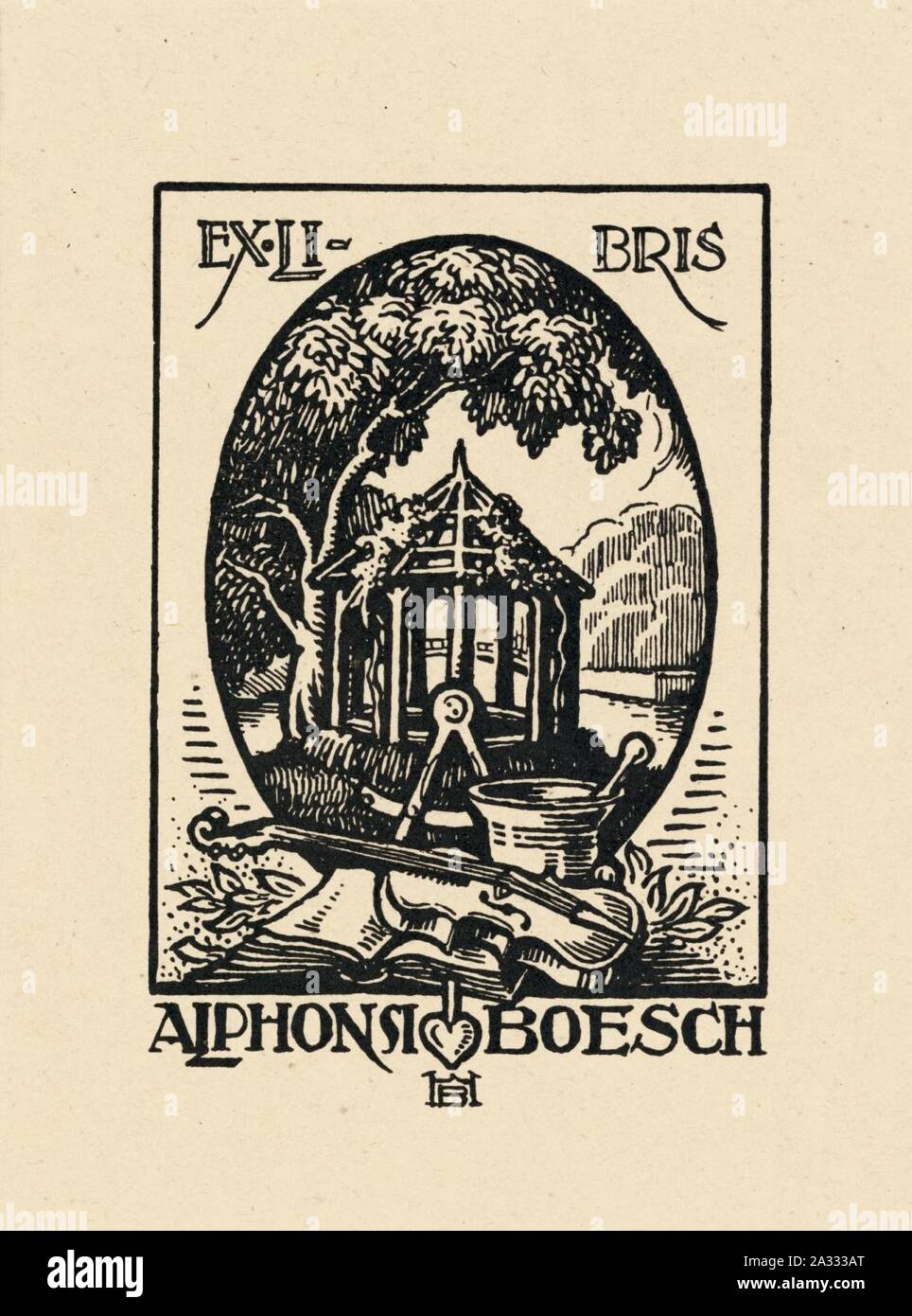 Ex libris Alphonsi Boesch. Banque D'Images