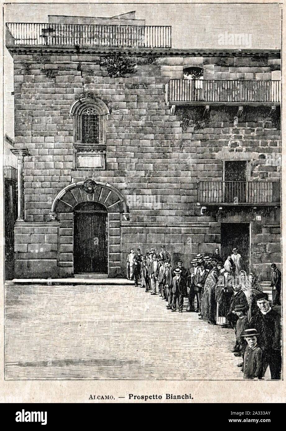 Ex chiesa di San Nicolò di Bari (stampa antica del 1900). Banque D'Images