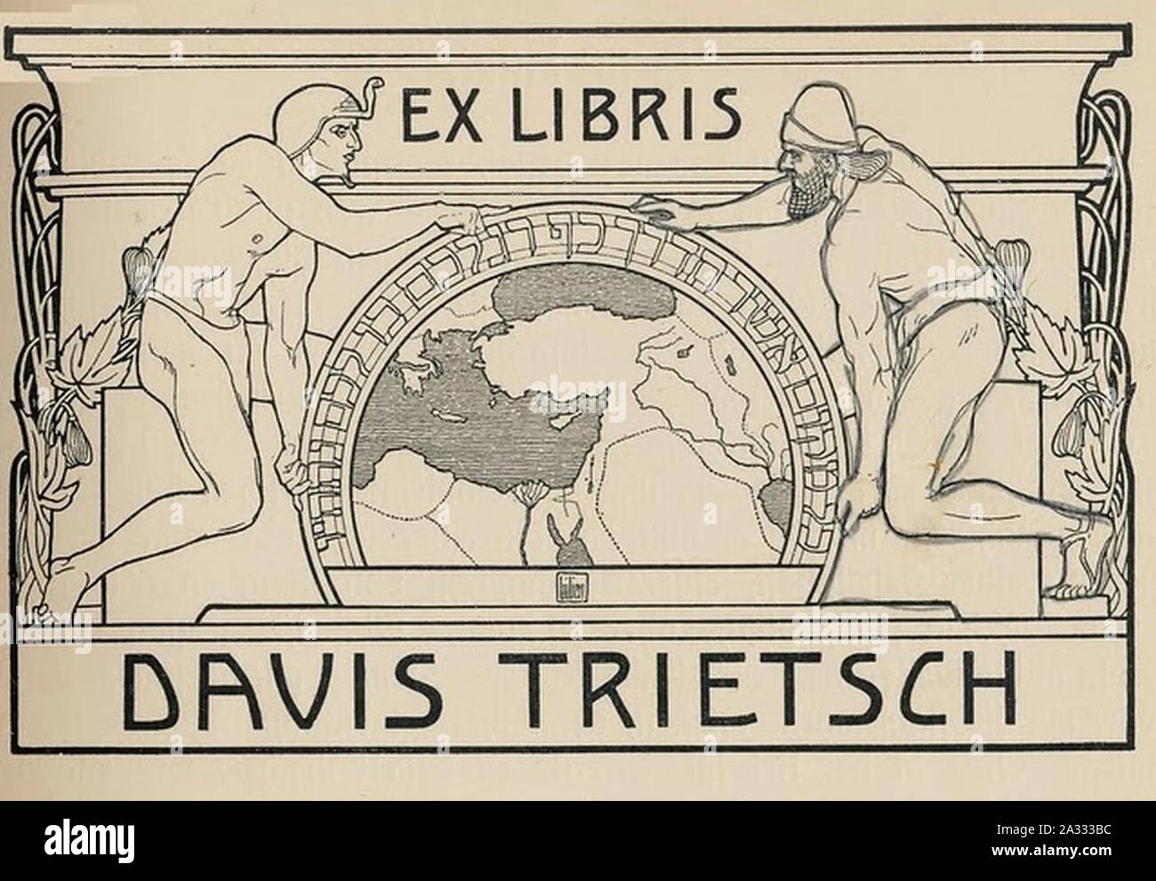 Ex Libris Davis. Trietch Banque D'Images