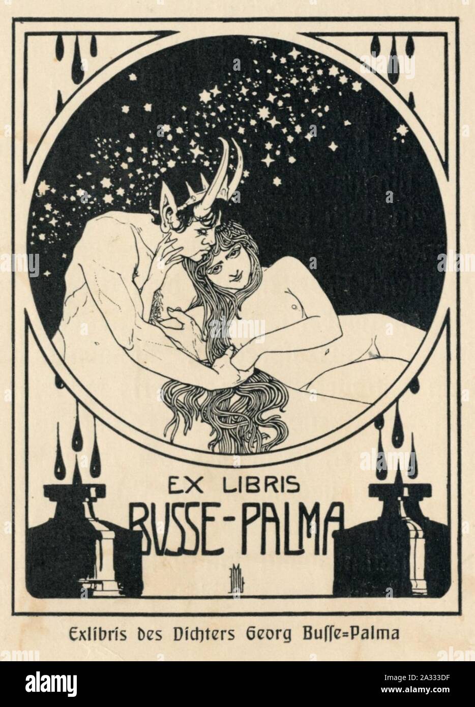 Ex Libris Georg Busse-Palma. Banque D'Images