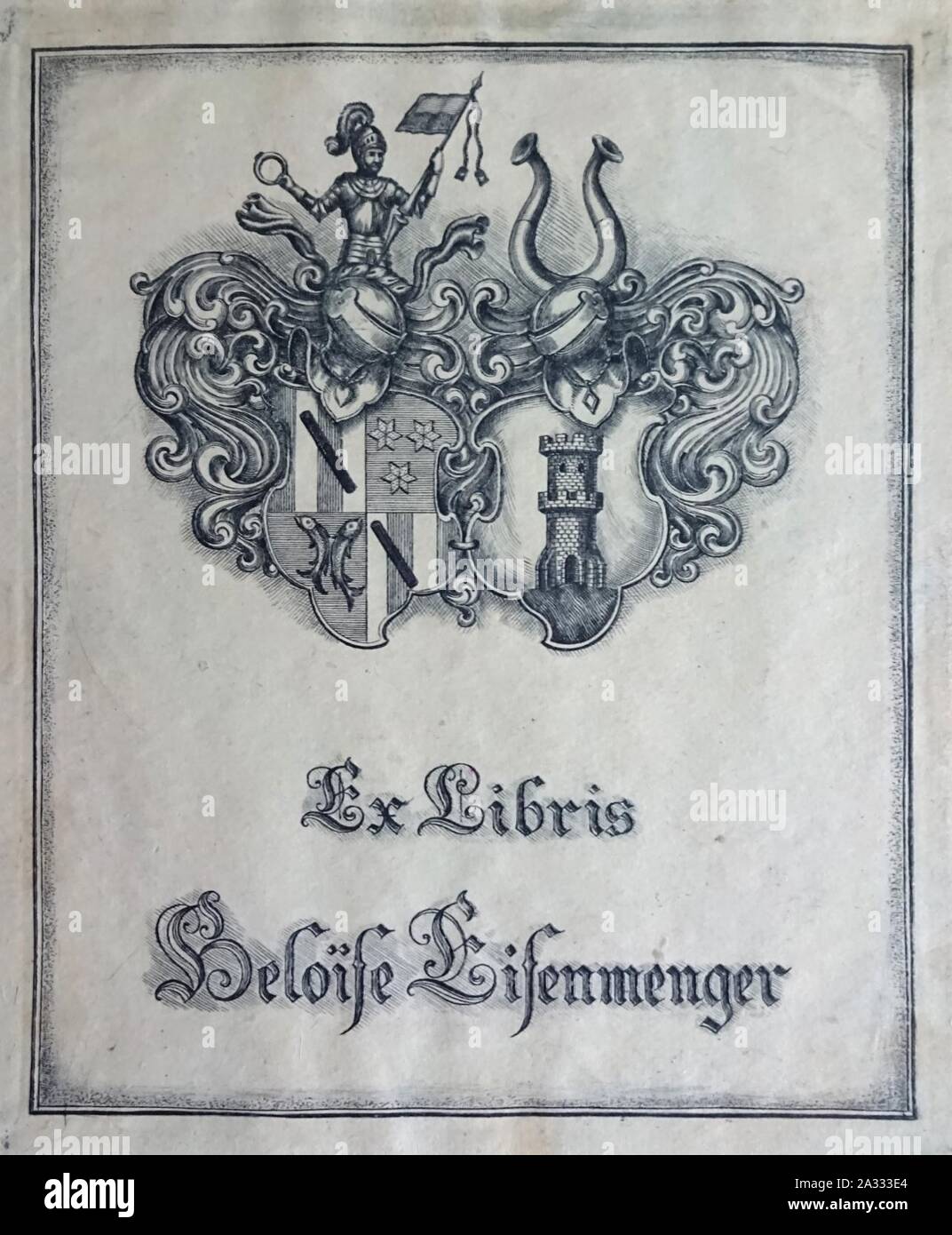 Ex-libris d'Eisenmenger Héloïse. Banque D'Images
