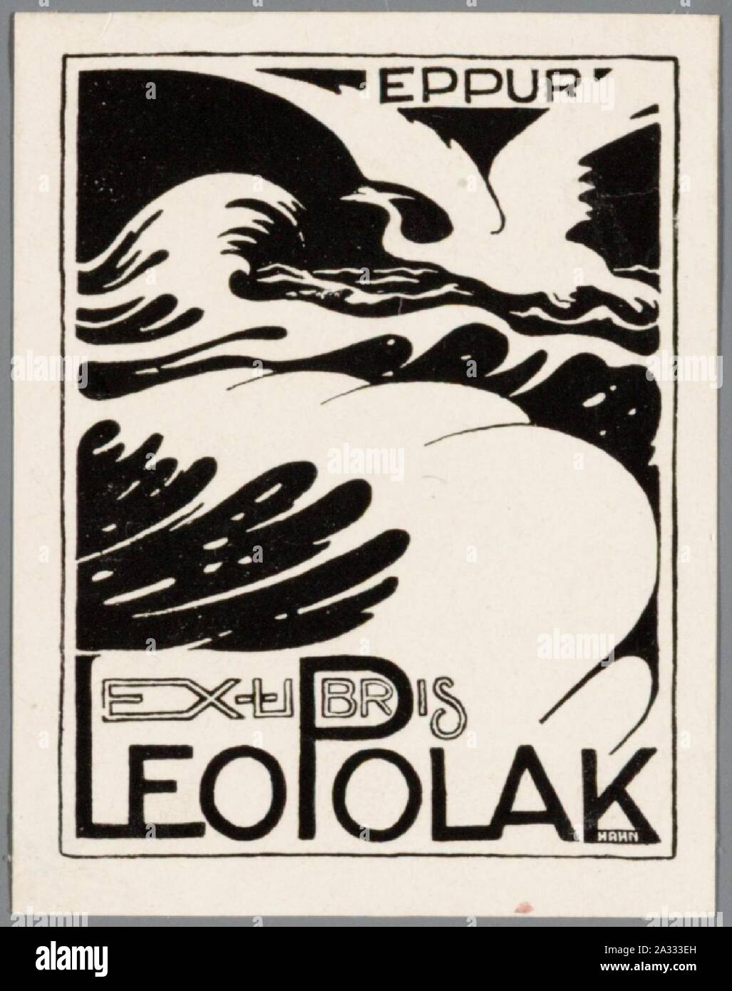 Ex libris Leo porte Polak Albert Hahn. Banque D'Images
